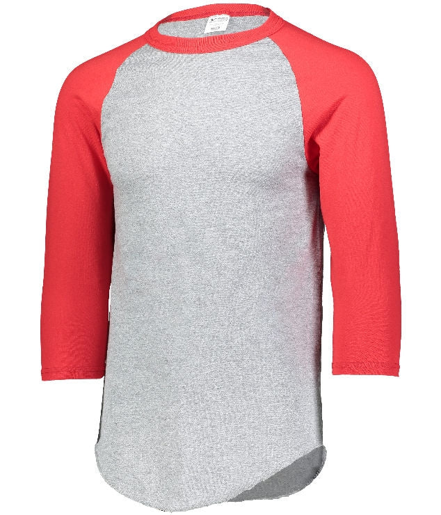 Youth Baseball 3/4 Sleeve Tee 2.0 - Athletic Heather/Red - Proton Sports & Apparel