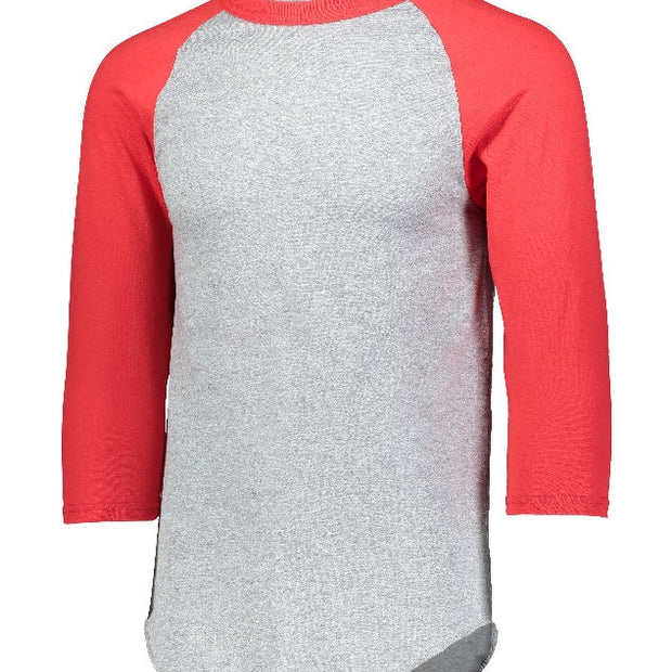 Youth Baseball 3/4 Sleeve Tee 2.0 - Athletic Heather/Red - Proton Sports & Apparel