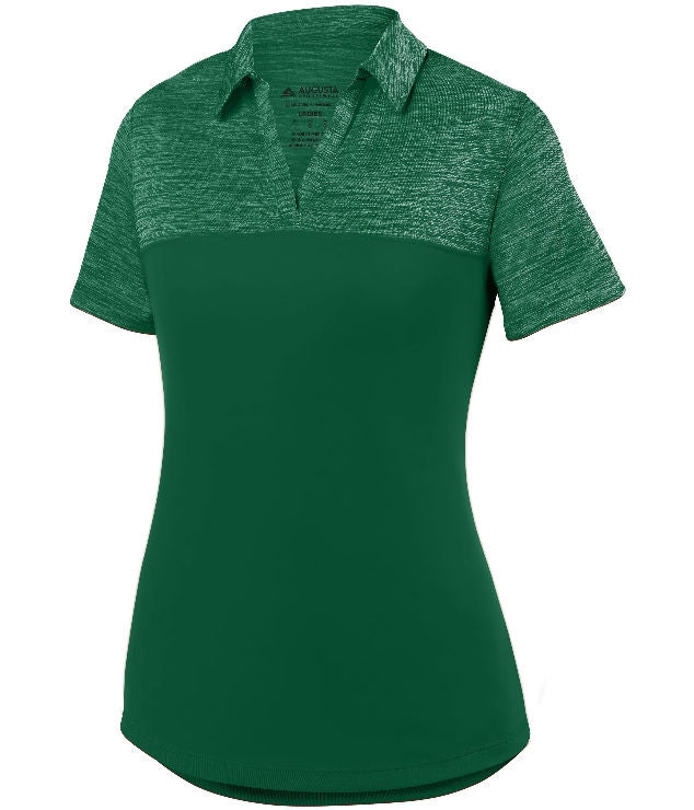 Ladies Shadow Tonal Heather Polo - Dark Green - Proton Sports & Apparel