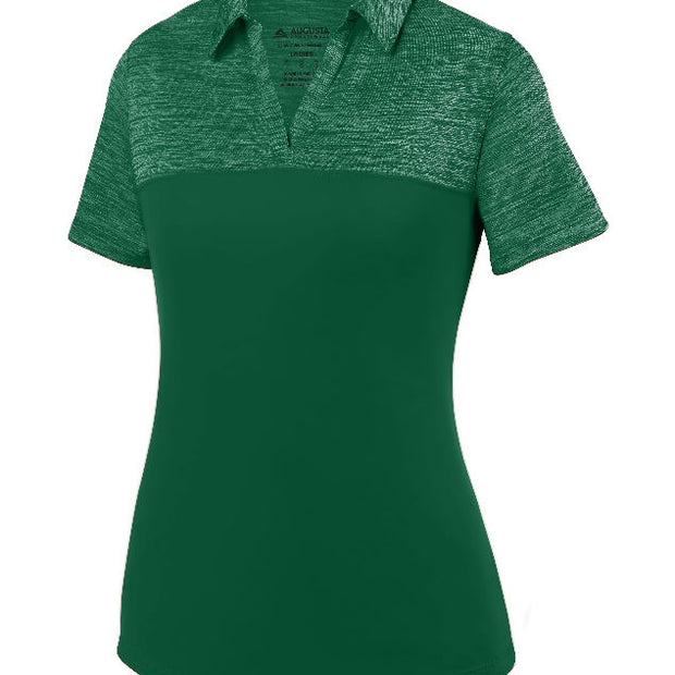 Ladies Shadow Tonal Heather Polo - Dark Green - Proton Sports & Apparel