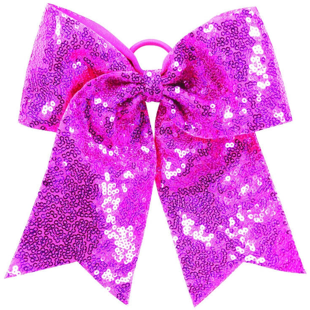 Sequin Cheer Hair Bow - Power Pink - Proton Sports & Apparel