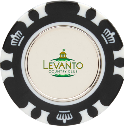 Recycled Poker Chip with Metal Ball Marker