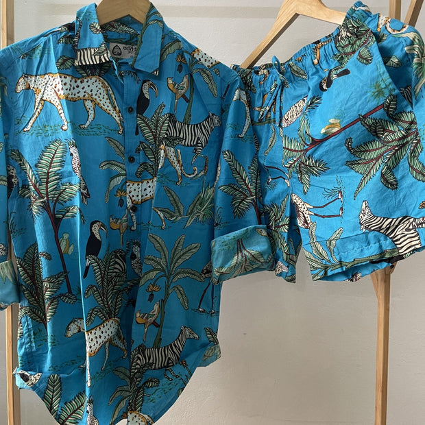 Unisex Free Size Cheetah Print Cotton Co ord Sets